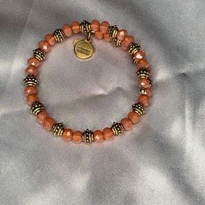 Alex and Ani peach bead bracelet